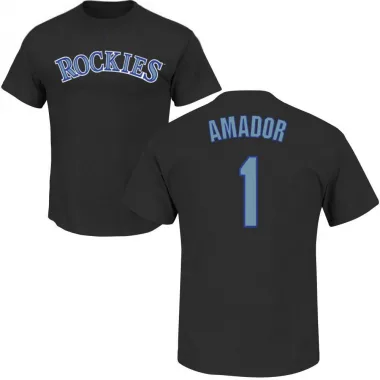 Black Men's Adael Amador Colorado Rockies Roster T-Shirt -